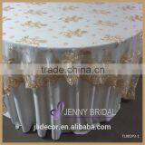 TL015A Luxury Black Damask Flocking Taffeta Tablecloths Table Overlays thumbnail-4