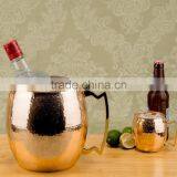 Solid Hammer Copper Beer Jug With Modern Design With Brass Handle thumbnail-2
