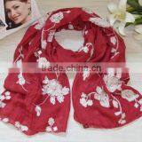 New Arrival Fashion Korean Ladies Flower Embroidery Cotton Scarf thumbnail-3