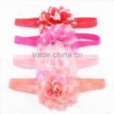 4pcs Headwrap Kids Hair Accessories- Too-tone Fabric Flower