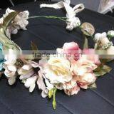 HL018 New Fashion Artificial Tiara Flower Crown Headband for Wedding Garland Bridal Headdress thumbnail-1