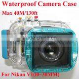 Digital Waterproof Camera Case for Nikon V1(l0~30MM), 40m/ 130ft Depth Underwater Camera Housing, Protective Cases for Nikon