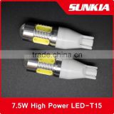 T15 7.5w W16W High Bright Backup Light Rear Lamp Parking Bulb 12v White