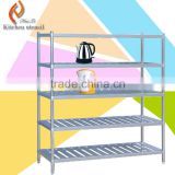 ISO9001 multi-layers OEM sizes separated assemled commercial stainless steel kitchen storage shelf rack for storging food
