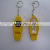 Compass and Thermometer Keychain With Whistle