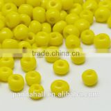 6/0 Opaque Glass Seed Beads, Yellow, about 5000pcs/pound(SEED-A017-6-42)