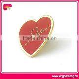 Hot sell 25mm heart shape metal button collar badges