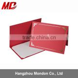 Red Paper Certificate folder With Four Die Cut Slits -Tent Style