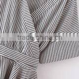 Blouses Latest Fashion Design Women Clothing Black And White Stripe Bow Wrapped Blouse thumbnail-4