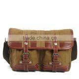 Stylish Midium Canvas Leather Field Shoulder Bag Military Explorer Messenger Field Bag thumbnail-3