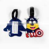 Customize silicome rubber embossed PVC luggage tag PVC with insert