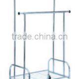 Double Bar and Bottom Shelf Garment Rack thumbnail-1