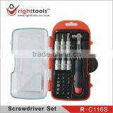 25PC Professional Grade Ratchet Screwdriver &Extension Bit Set