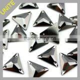 Jet Hematite Triangle Sew on Glass Stones U3270