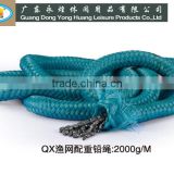 fishing net rope fishing net lead line with braided PP lead rope