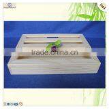 Simple Elegant Large Cuboid Plate Lid Plain Pine Wooden Box thumbnail-3