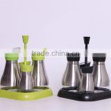 4pcs new glass kitchenware set with stainess steel casing