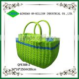 Hand woven pp tube plastic shopping hand basket