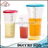 Food Grade Plastic 3 Set of Measuring Cup With Lid thumbnail-1