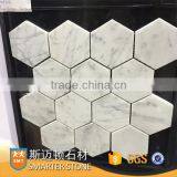 73x73MM Bianco Carrara White Hexagon Tile Large for Bathroom