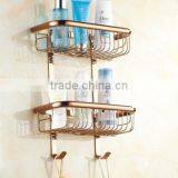 Rose Gold Basket Continental Bathroom Shelves Corner Bathroom Shelves thumbnail-1