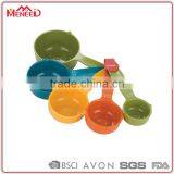 Wholesale kitchen tools supply different sizes set of 5 melamine plastic kitchen measuring spoon