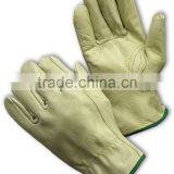 Protective Yellow Cow Grain Leather Driver Glove thumbnail-1
