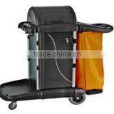 Commercial Plastic Janitor Cart With Wheels Cleaning Trolley Service Cart 05107