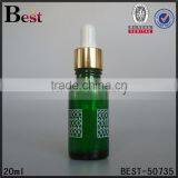 Essencial Oil Glass Bottel 20ml Oil Glass Bottle Green Round Shape Beard Oil Glass Bottle With Black Plastic Dropper thumbnail-6