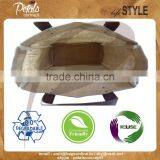 Leather Handle Jute Bag - With Removable Hard Base - Genuine Leather Handle - Luxary Bag thumbnail-4