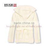 Girls Long Sleeve Belted Knitted Cardigan For Children thumbnail-1