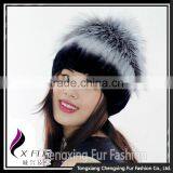 CX-C-244G 2016 New Products Hot Sale Handknitted Rex Rabbit Fur Cap Hat thumbnail-6
