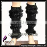 CX-A-15 China Wholesale Hot Sale Rabbit Fur Knitting Women Leg Warmer thumbnail-1