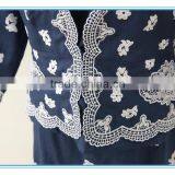 New Design 100% Ramie/linen Embroidery Classic Women Suits With Back Zipper thumbnail-2