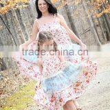 2017 Printed Matching Mother Daughter Clothes Plus Size Maxi Dress thumbnail-5