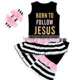 66TQZ463 Yiwu Lovebaby Cotton & Polyester Wholesale Long Sleeve Black Top Big Ruffle Bottom for Easter Day Remake Boutique Set thumbnail-5