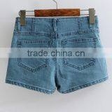 EY0613P Europe Style 2017 Ladies High Waist Washed Denim Shorts thumbnail-2