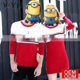 Fashion Geometric Knit Pullvoer Custom Crewneck Color Block Couple Sweater thumbnail-6