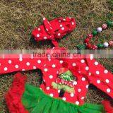 Baby Clothes Christmas Christmas Tree Green Red Tutu Romper White Dot Christmas Romper Kid Romper With Neckalce and Headband thumbnail-2