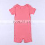 Hot Sale Wholesale Short Sleeve 100% Cotton Baby Jumpsuit Solid Color Baby Rompers Infant Clothes thumbnail-4