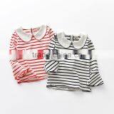 Wholesale Lovely Cotton Children Girl Stripe T-shirt Casual Children Wear thumbnail-1