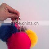 New Products Faux Fox Fur Pom Keychain thumbnail-6
