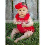 Neborn Baby RED Ruffles Pettitop With Panties 2 Pcs Set thumbnail-1