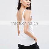 Guangzhou Shandao OEM Wholesale Casual Summer 95% Cotton 5% Spandex Sexy Women White Tight Quick Dry Slim Fit Tank Top thumbnail-3