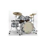 BU42ZBNSSSR Starclassic Series Bubinga Elite 4 Piece Drum Set Shell Pack - Silver Snow Stripe thumbnail-2
