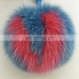 Fur Pom Pom Keychain Whole Fox Fur Accessory Alphabet Bag Charm thumbnail-3