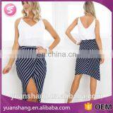 Latest Skirt Design Pictures For New Style Women Short Skirt In Navy Stripe