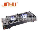 JINYU Low Price Commercial 2 Burner Outdoor Use Steel Camping Gas Stove