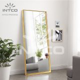 Gold Aluminum Framed Mirror, Full Length Floor Mirror, Custom Metal Mirror Frames