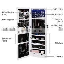 Hanging Wall Mounted Jewelry Cabinets Storage Organizer With Mirror Full Length Mirror thumbnail-2